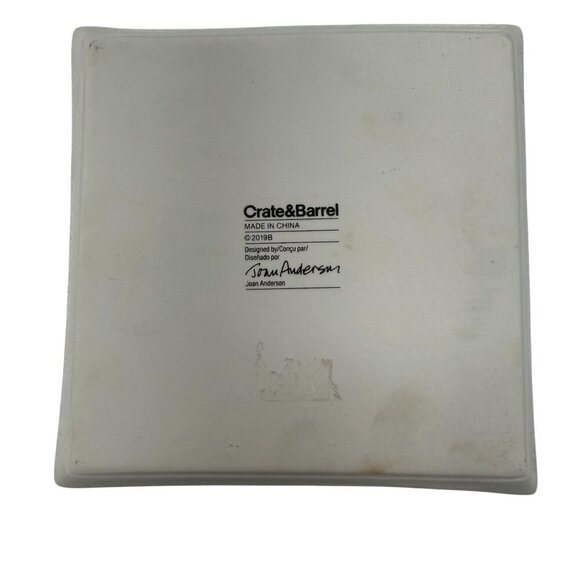 Crate & Barrel Ceramic Holiday Bear Square Dessert Plate Joan Anderson 6x6 - Picture 2 of 3